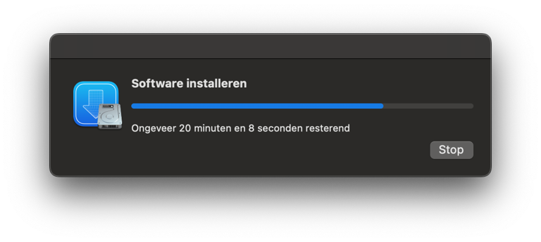 Git installatie voortgang