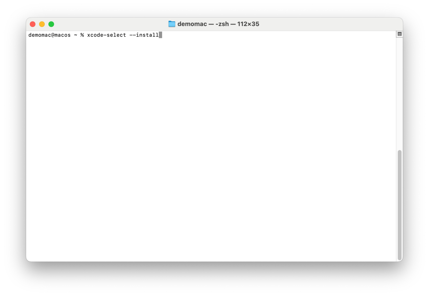 xcode-select install commando